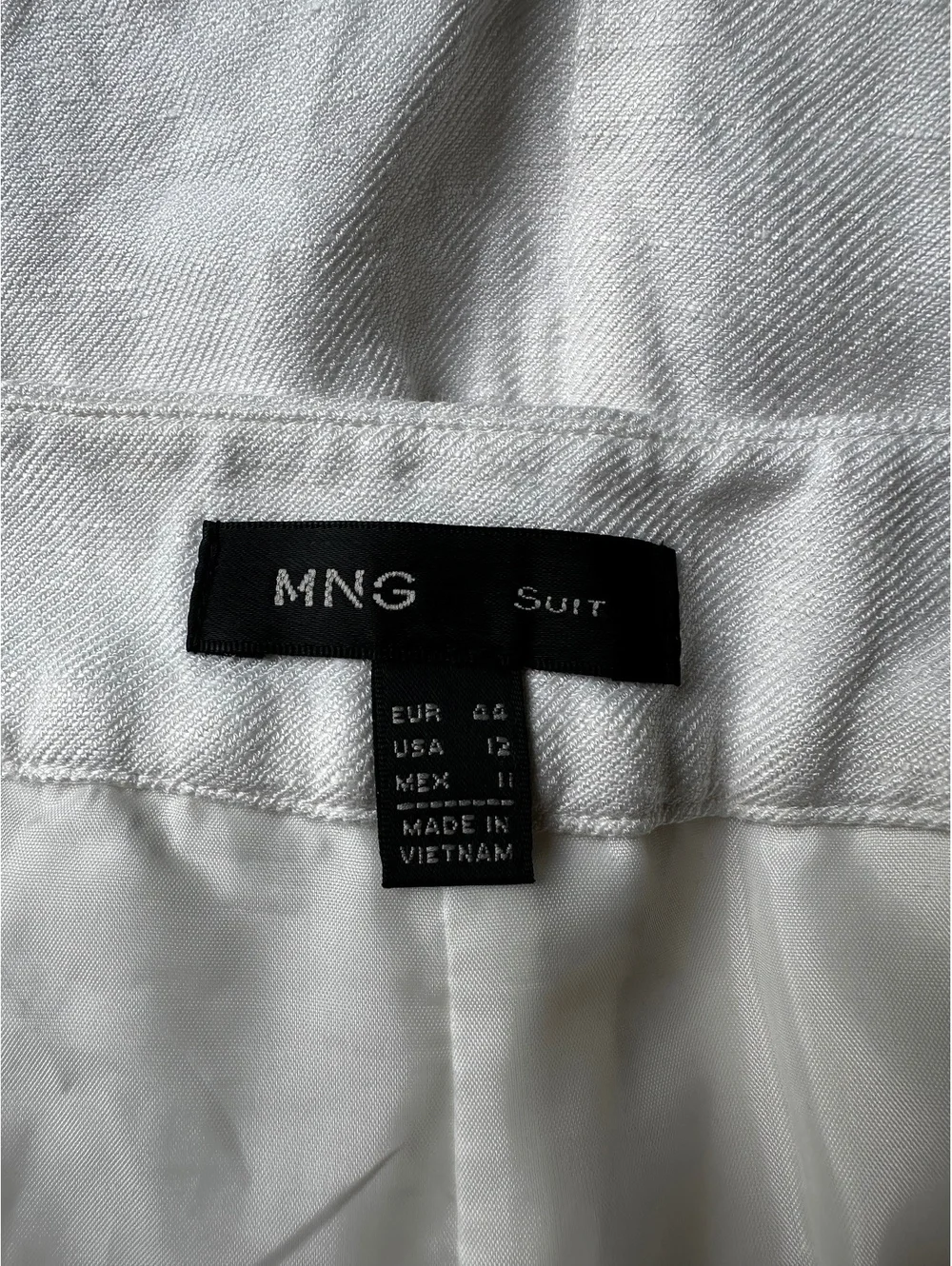 Women’s white tailored MNG sheer lining office pencil skirt knee length size 12